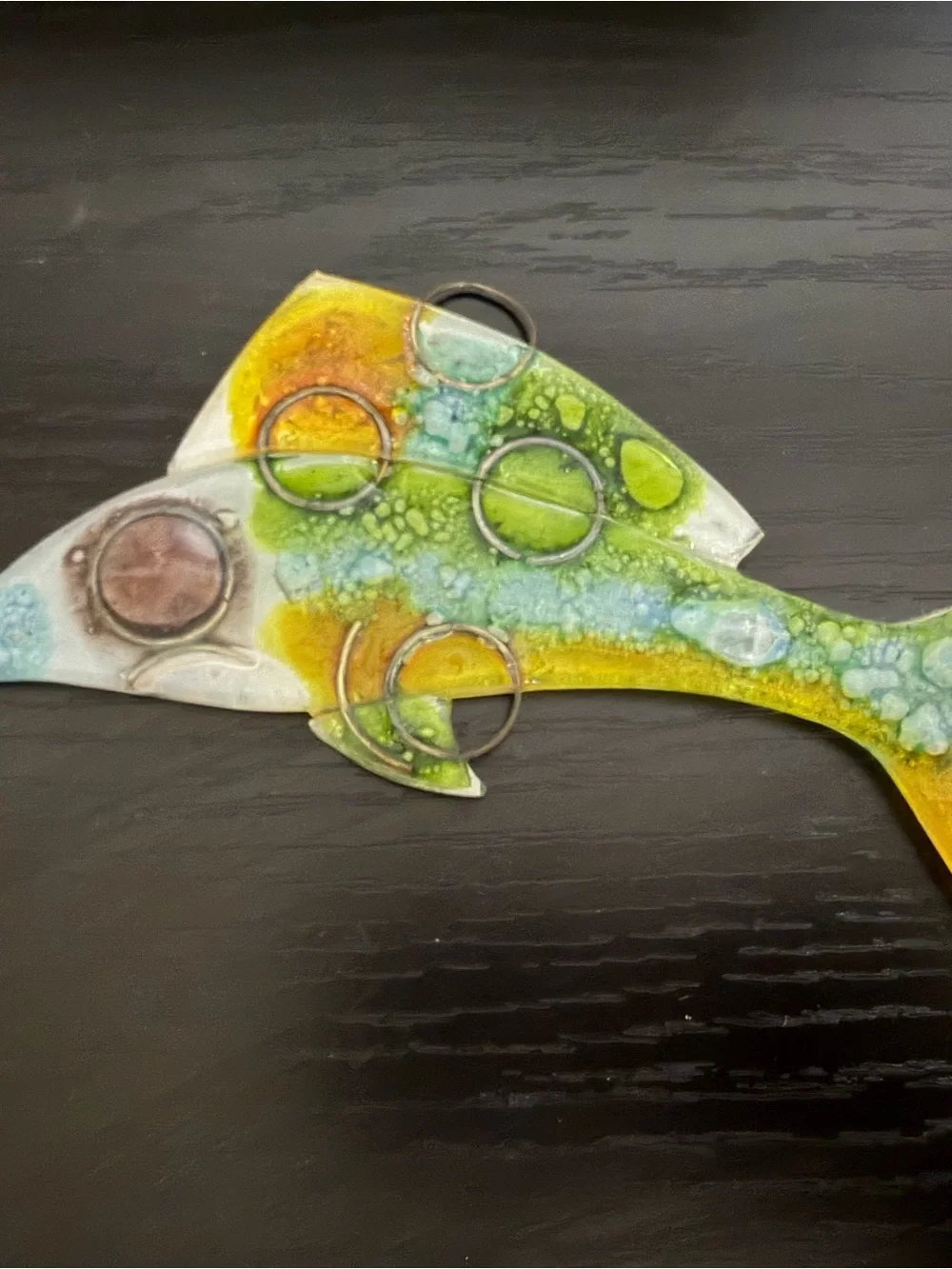 Set of 3 Vintage Mid Century Fused Art Glass Fish Wall Plaques, Higgins Style